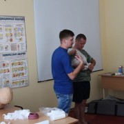 Совместное с Региональным центром медицины катастроф занятие по оказанию первой помощи с сотрудниками АСО Гулькевичского р-на